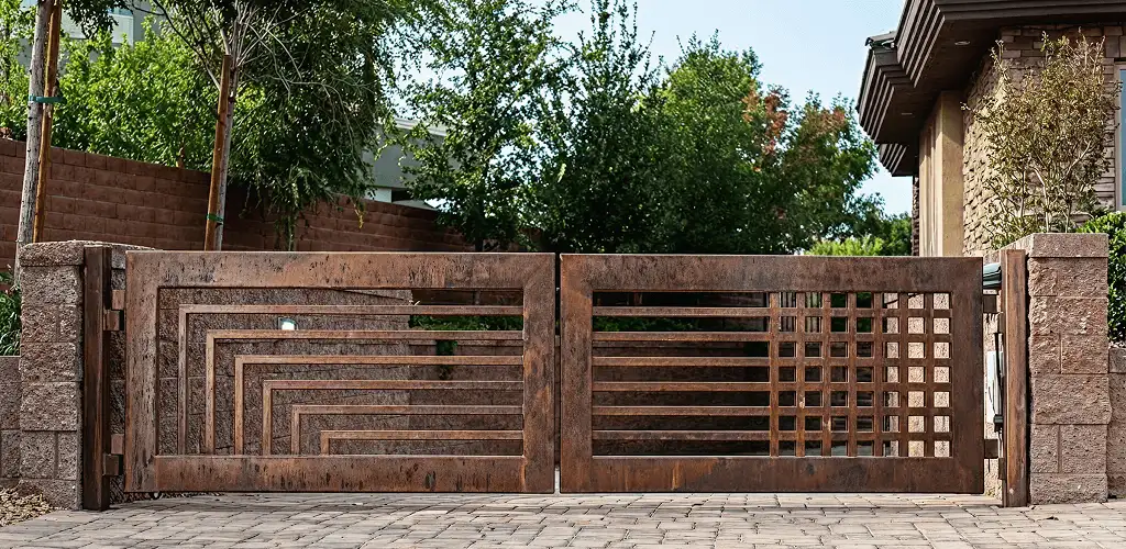 Custom driveway gate installation for a home entrance in Green Bay, WI