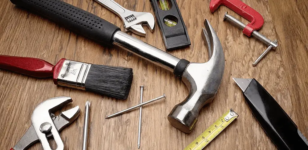 Handyman tools laid out for home repair and maintenance work in Green Bay, WI