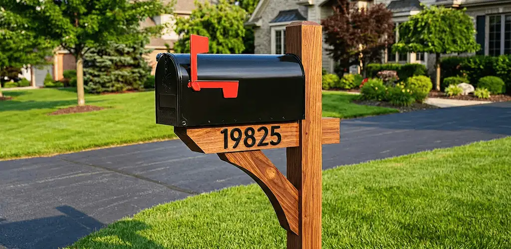 New mailbox installation with post and address number for a home in Green Bay, WI