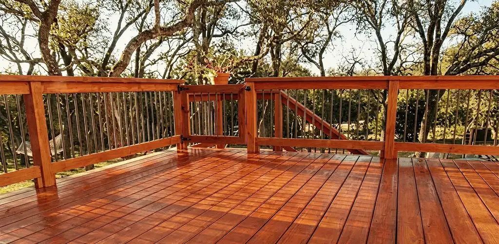 Deck sealing results with a freshly sealed wood deck in Green Bay, WI